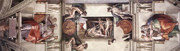 Michelangelo Buonarroti The first bay of the ceiling china oil painting image